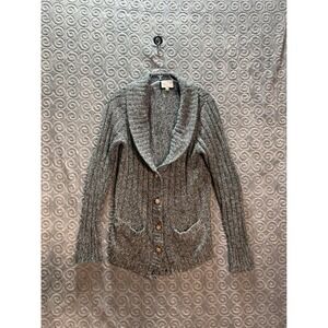 I LOVE H81 Women's Gray Knit Shawl Collar Cardigan Sweater Size Large